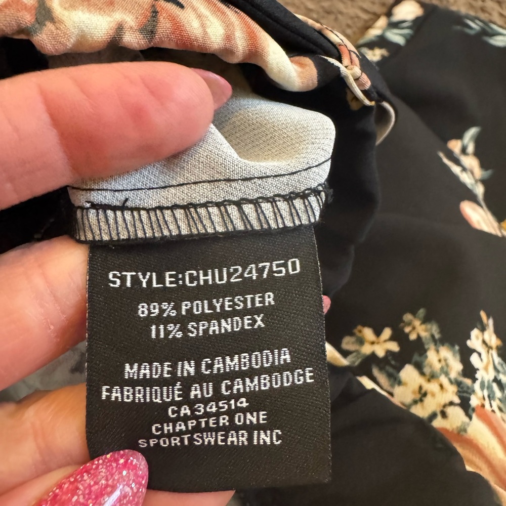 2 FOR $20 One by Chapter Pants Black Floral Belted Crop High Rise Trouser S NEW - Picture 8 of 9